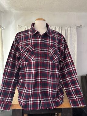 RSQ Men's Red & Black Plaid Button-Down Shirt